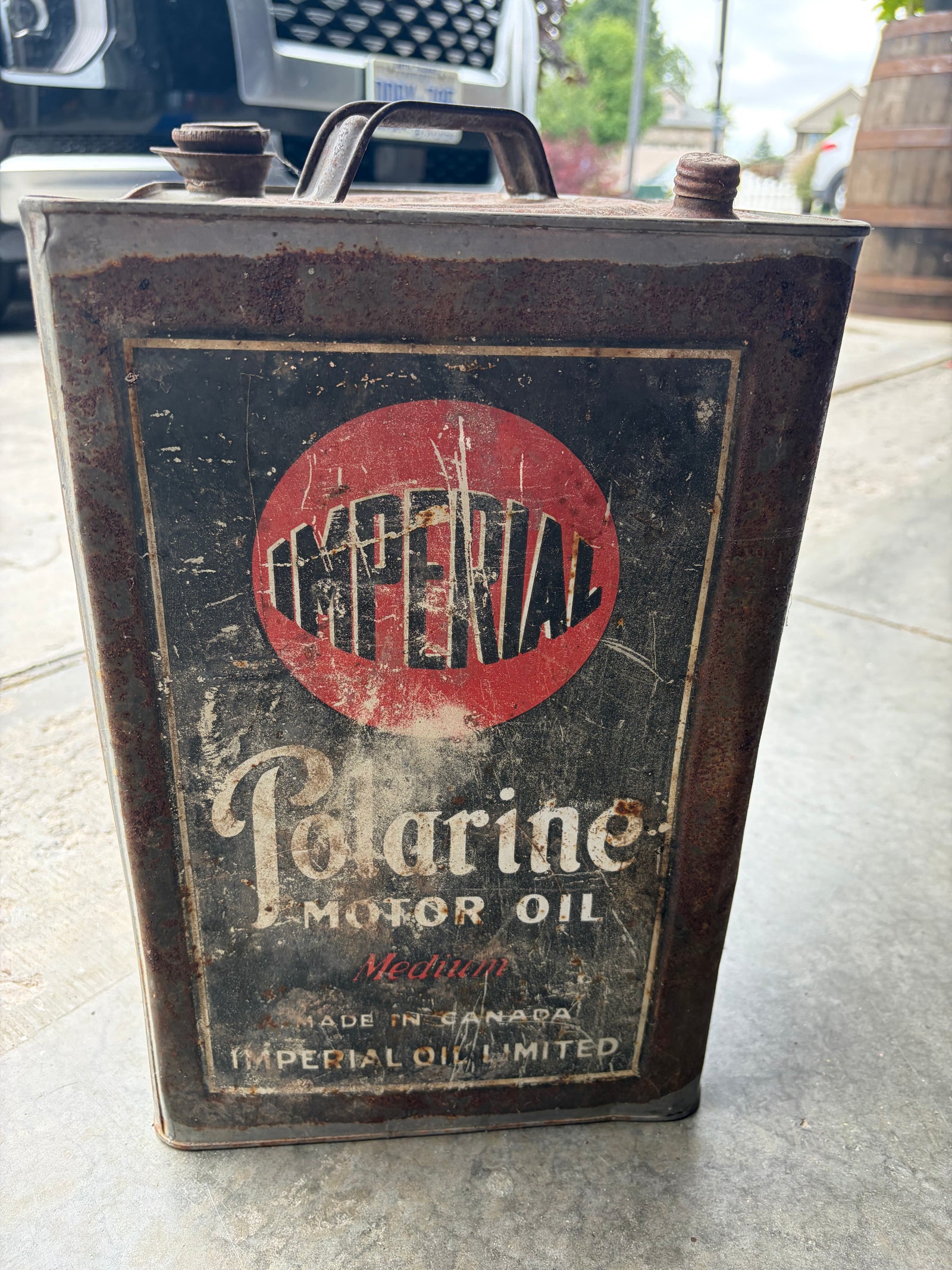 Imperial Polarine 5 gallon square oil can
