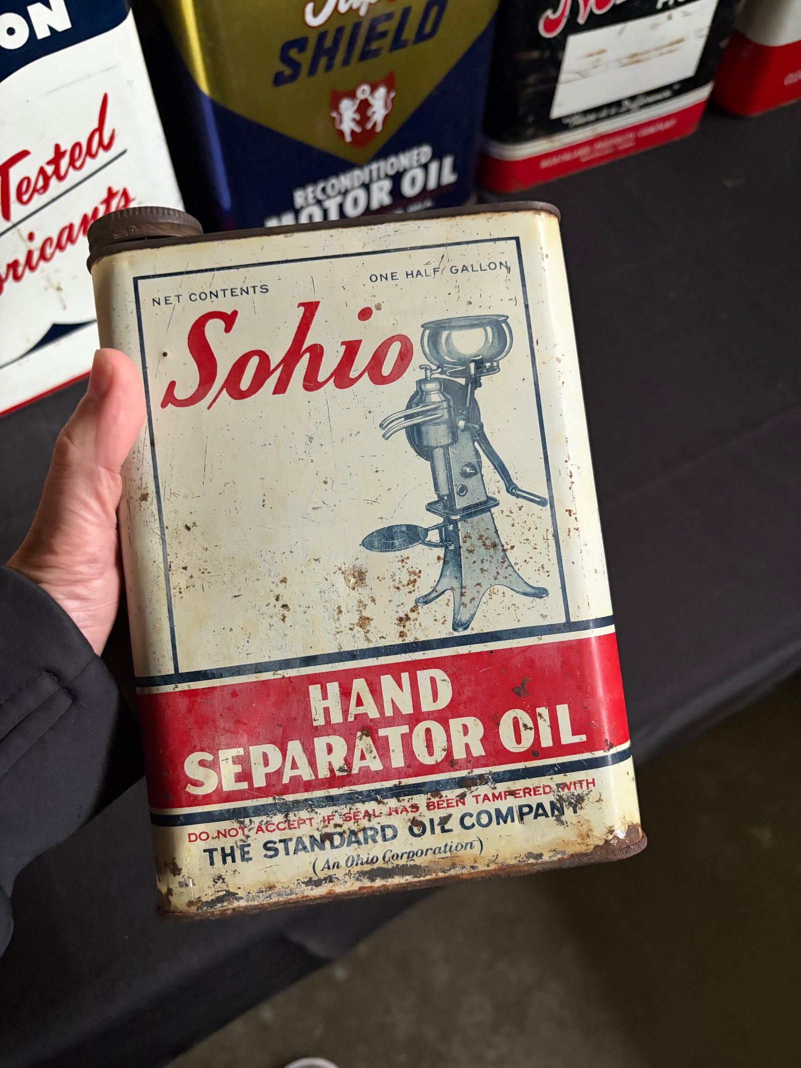 SOHIO hand separator oil can