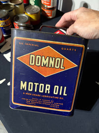 Vintage Domnol 6 Imperial Quart Motor Oil Can