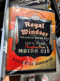Royal Windsor “The King of Motor Oils” 2 gallon oil can