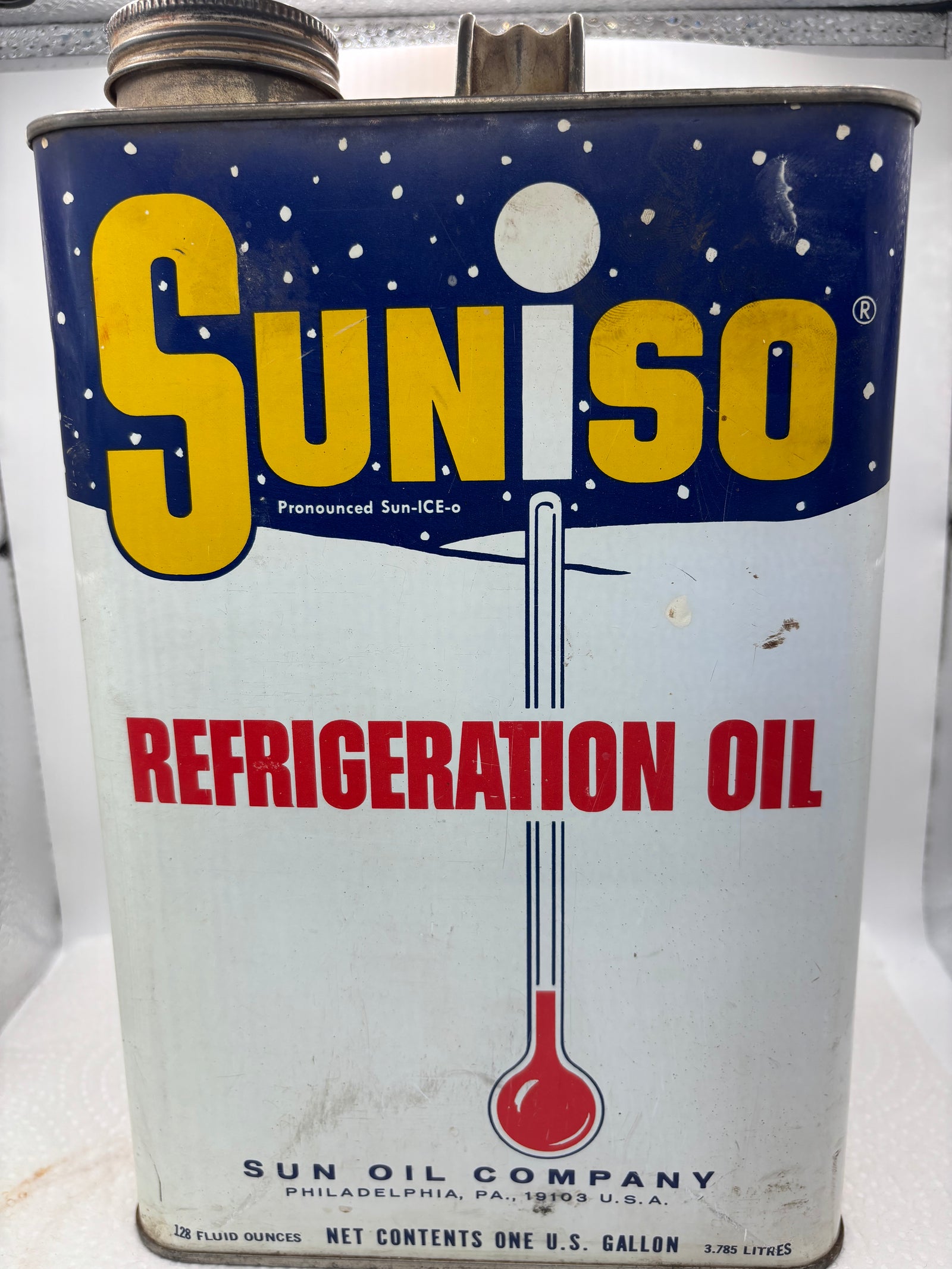 Sunoco Suniso 1 gallon refrigeration oil can
