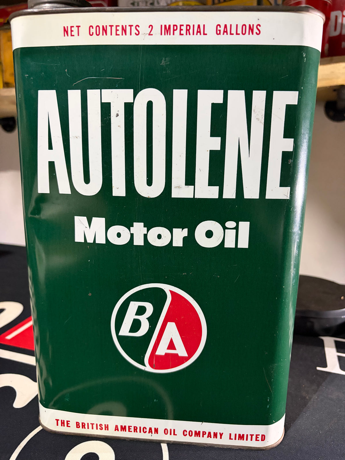 B/A British American Autolene 2 Gallon Oil Can