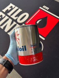 Mobiloil Pegasus Aero Gray band Full Oil Can