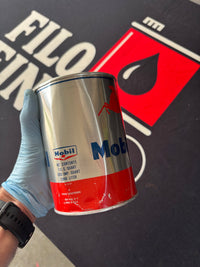 Mobiloil Pegasus Aero Gray band Full Oil Can