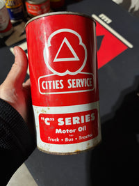 Cities Service “C Series” Truck Bus Tractor Full Imperial Quart Oil Can