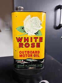 White Rose Outboard Flat Quart Oil Can