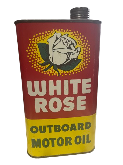 White Rose Outboard Motor Oil Can (Quart)