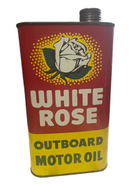 White Rose Outboard Motor Oil Can (Quart)