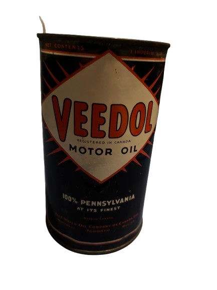 Veedol 100% Pure Pennsylvania Oil Can (Black and Cream) (Quart) no lid