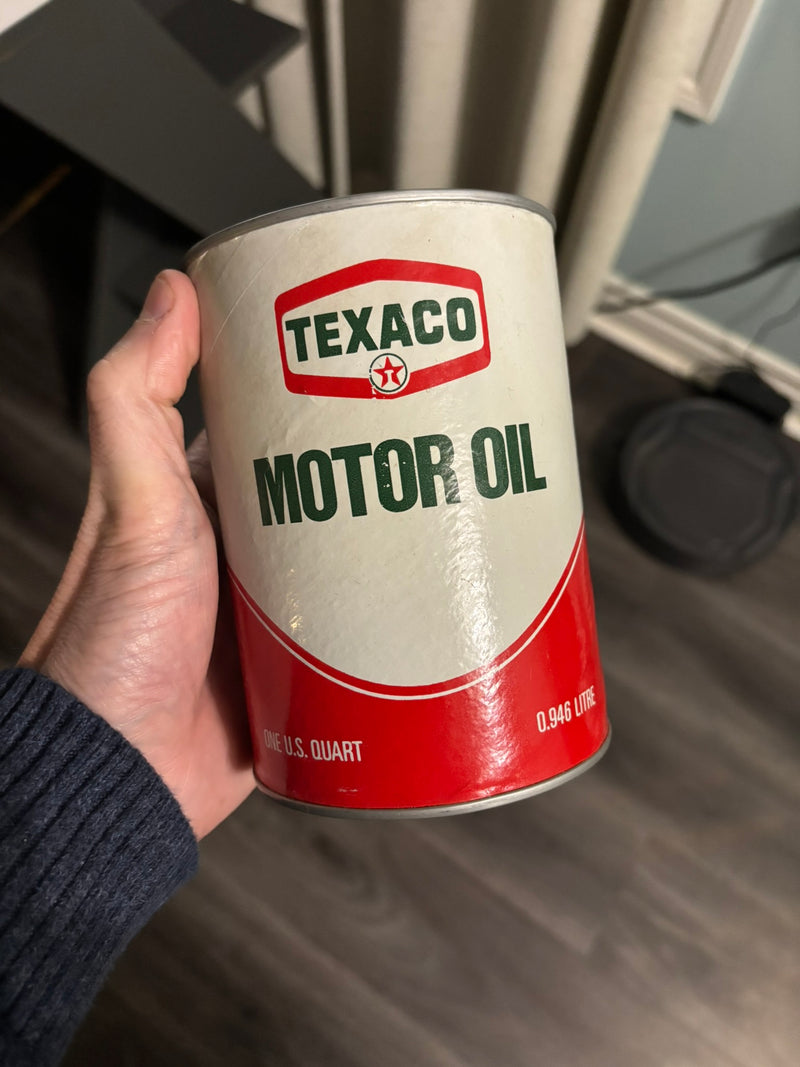 Texaco Oil Can (Quart) (FULL) and clean