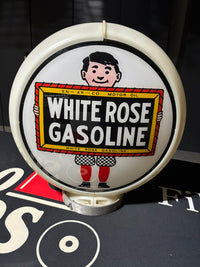 White Rose Gasoline Gas Pump Globe 15″ CLEAN