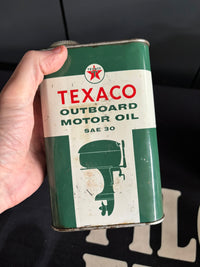 Texaco Outboard Oil Can (Quart) with some contents