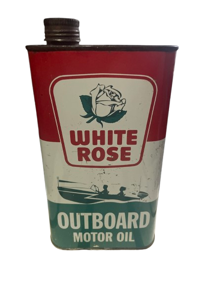 White Rose Outboard and Power Motor Oil Can (Quart)