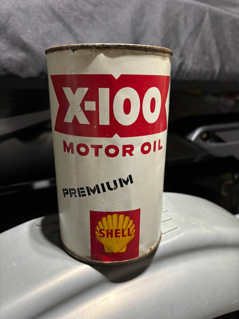 Shell X-100 Oil Can (Quart)