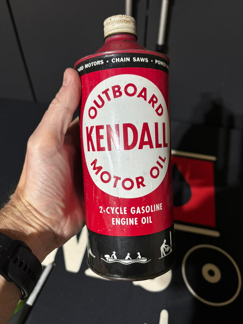 Kendall Outboard Oil Can (cone top) 2 cycle engine oil