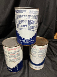 3 Texaco Havoline Oil Cans Full (pressure dents) (Quart) (all 3 for 1 price)