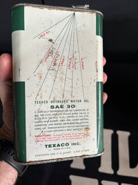 Texaco Outboard Oil Can (Quart) with some contents