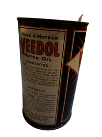 Veedol 100% Pure Pennsylvania Oil Can (Black and Cream) (Quart) no lid