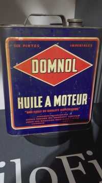 Vintage Domnol 6 Imperial Quart Motor Oil Can