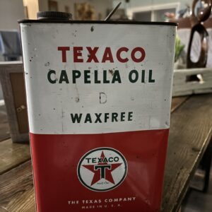 Texaco Capella Oil Can (1 gallon) with contents