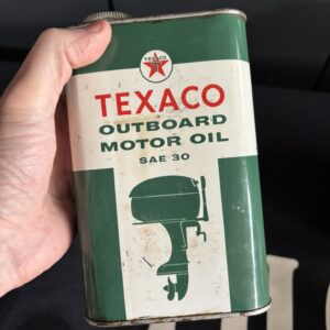 Texaco Outboard Oil Can (Quart) with some contents