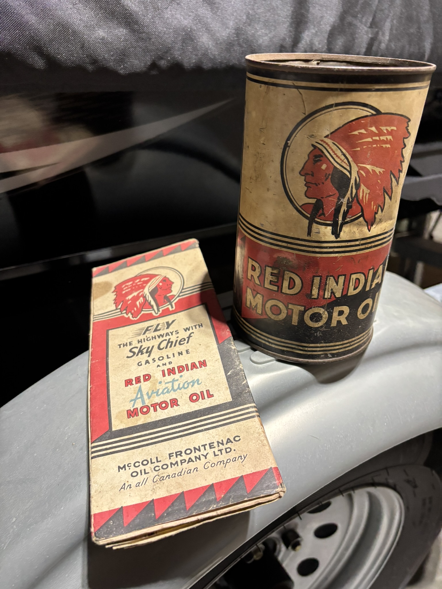 McColl Frontenac Red Indian Oil Can and Red Indian Map