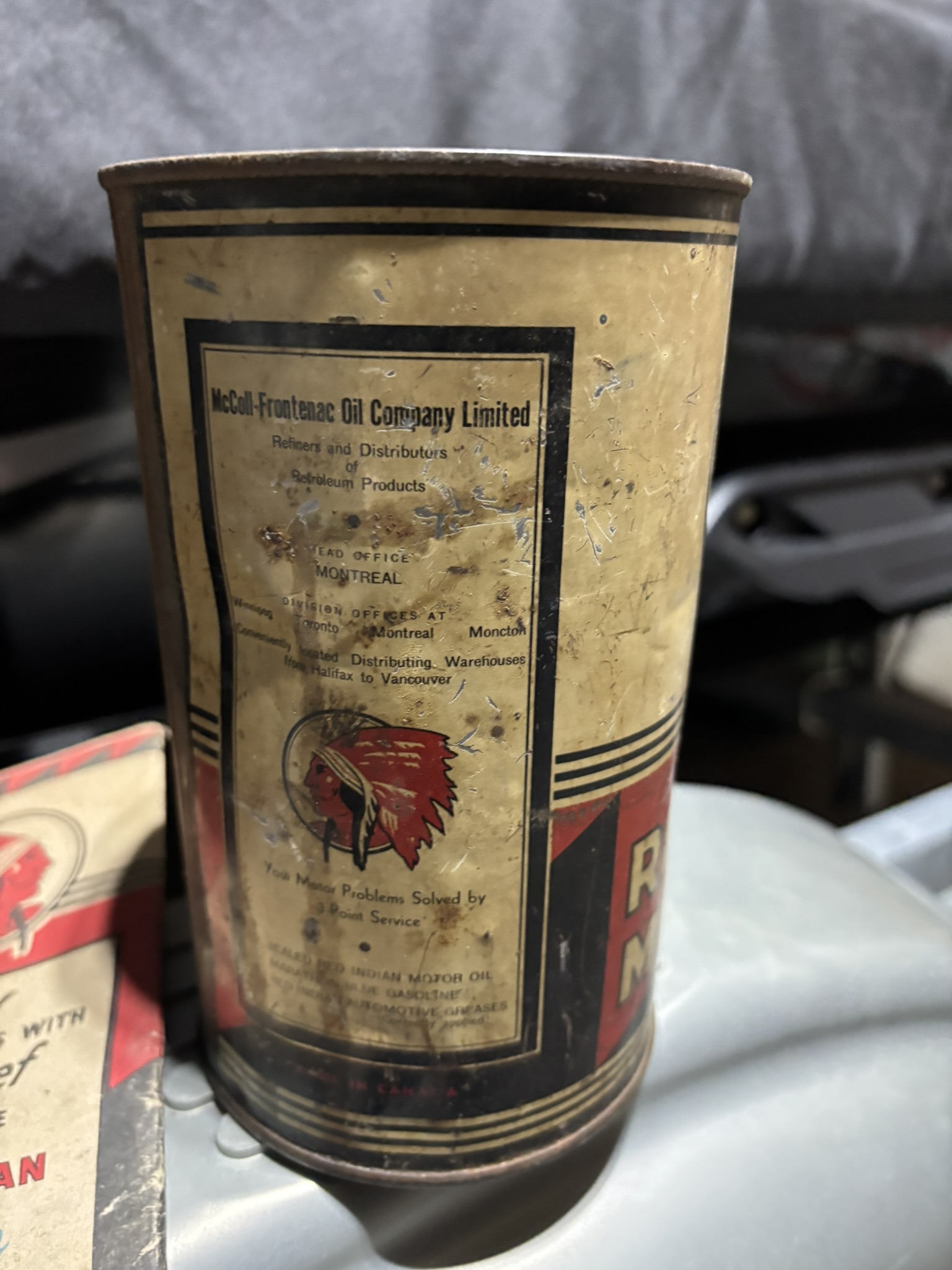 McColl Frontenac Red Indian Oil Can and Red Indian Map - Image 4