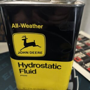 John Deere All Weather Hydrostatic Fluid Oil Can (Quart) and 2 John Deere Belt Buckles